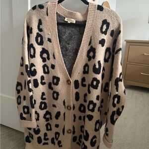 Leopard Print Cardigan Sweater